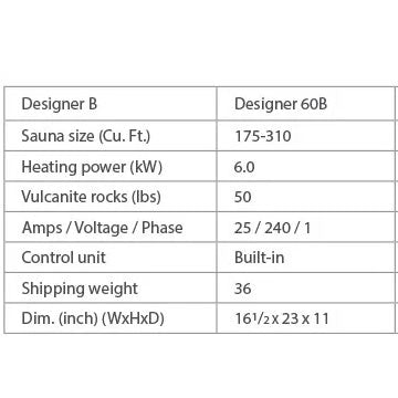 Dundalk Leisurecraft - Designer B 6kW Sauna Heater with Rocks