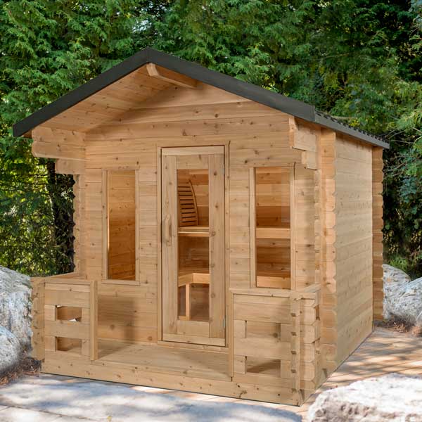 Dundalk Leisurecraft Canadian Timber Georgian Cabin Sauna with Porch