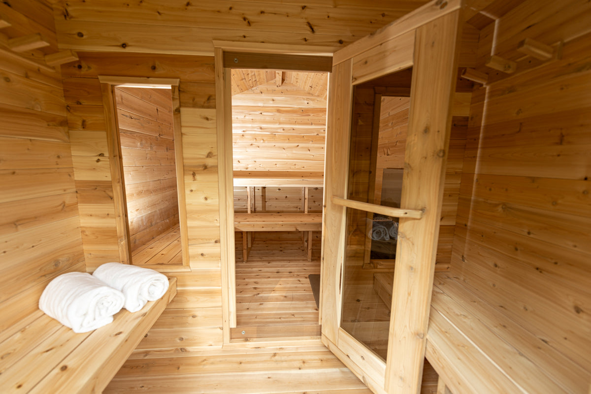 Dundalk Leisurecraft Canadian Timber Georgian Cabin Sauna with Changeroom