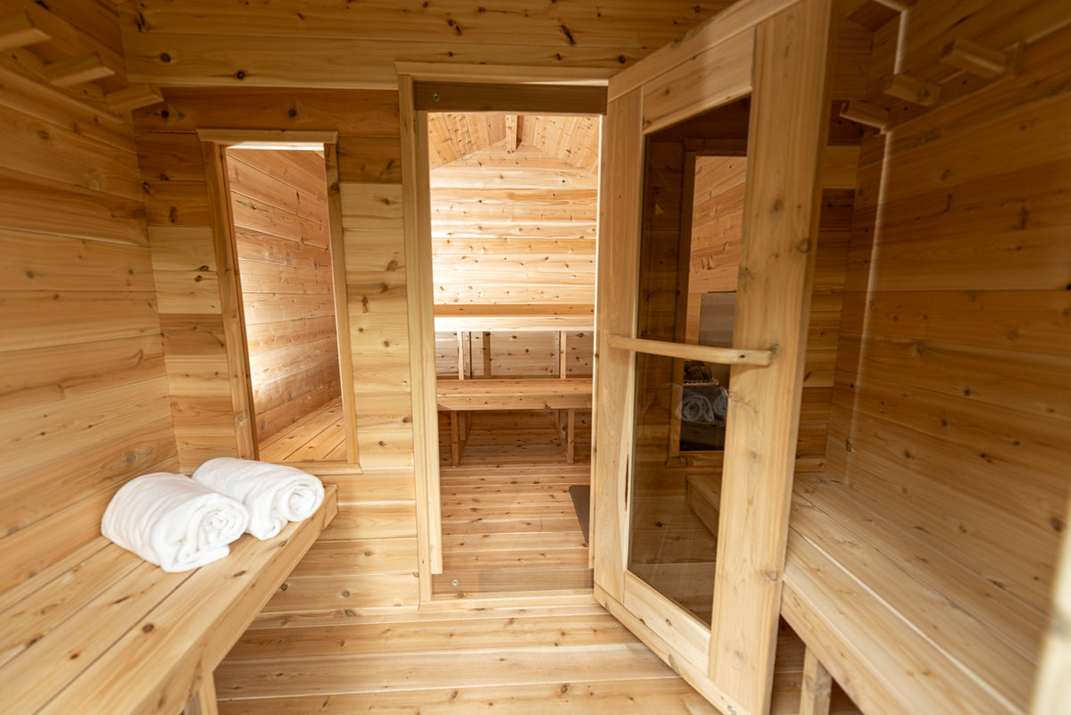 Dundalk Leisurecraft Canadian Timber Georgian Cabin Sauna with Changeroom