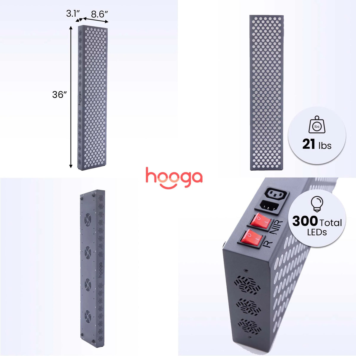 Hooga - PRO1500 - Red Light Therapy Panel